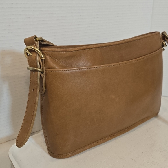 VTG Coach Equestrian Genuine Leather Shoulder Bag Crossbody Camel Tan J7C-9802 - Picture 5 of 16